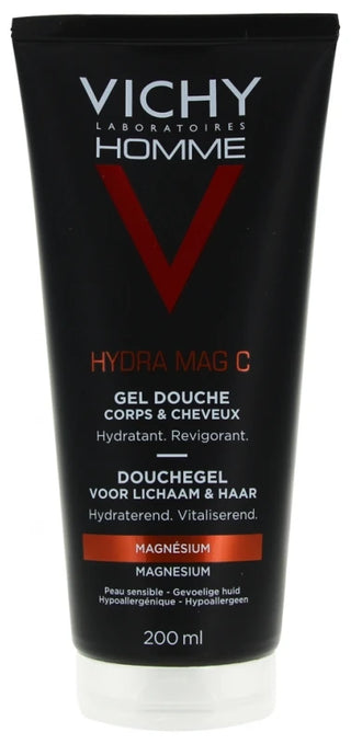 Vichy Homme Hydra Mag C Gel Douche Corps et Cheveux Hydratant 200 ml