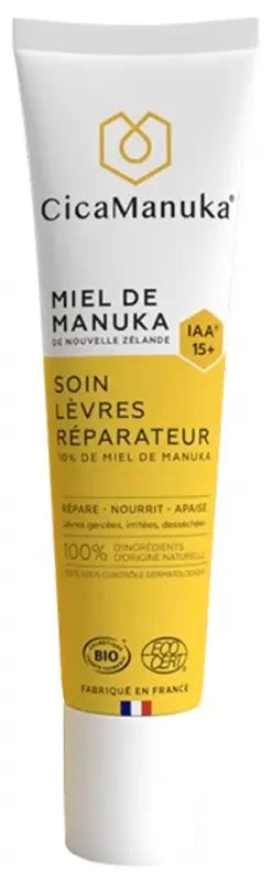 Cicamanuka Soin Lèvres Réparateur au Miel de Manuka Iaa15+ 15 ml