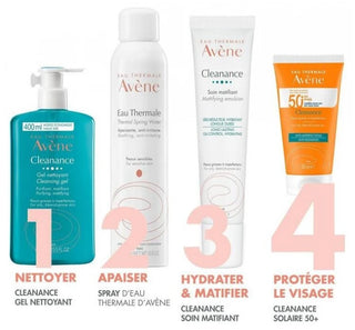 Avène Solaire Eau Thermale - - Cleanance 50+ Uvb Uva Lumière Bleue Hev Peaux Grasses à Imperfection - Anti-Imperfections 50 ml