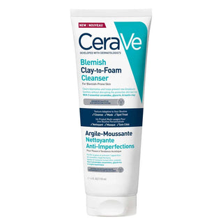 CeraVe Argile Moussante Nettoyante Anti-Imperfections – Nettoyant visage 3-en-1 – 118 ml