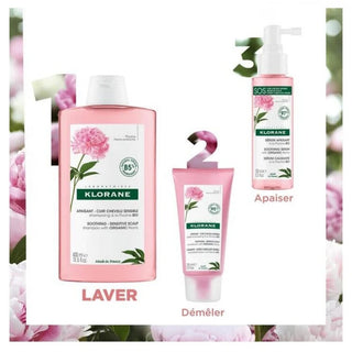 Klorane Pivoine Shampoing Apaisant Et Anti-Irritant à La Pivoine Bio - Cuir Chevelu Sensible et Irrité 400 ml