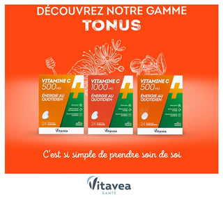 Vitavea Vitamine C 1000 mg - Énergie au Quotidien - Format Éco - 60 Comprimés