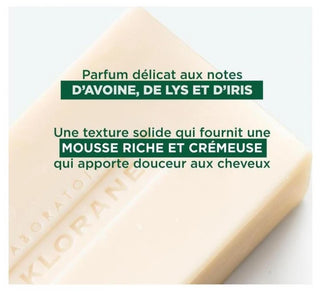 Klorane Avoine Shampoing Solide Extra-Doux au Lait d'Avoine - Usage Fréquent - Tous Types de Cheveux 80 g