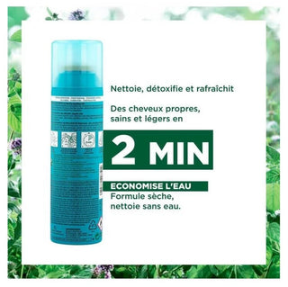Klorane Menthe Aquatique Shampoing Sec Détox à la Menthe Aquatique Bio - Tous Types de Cheveux 150 ml