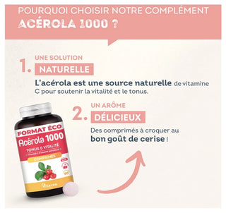 Vitavea Acerola 1000 - Tonus & Vitalité - 60 Comprimés