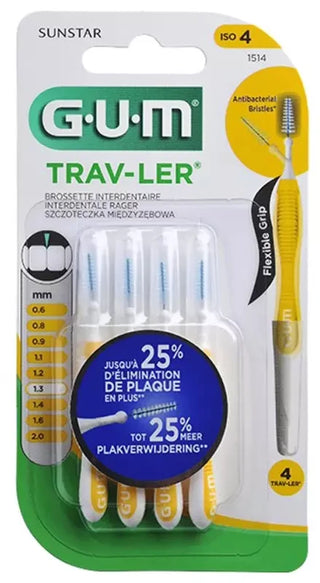 GUM 4 Brossettes Interdentaire Trav-Ler - Taille : 1514 : 1,3 mm