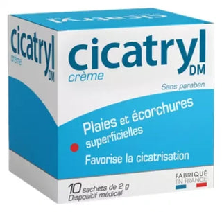Cicatryl dm Crème 10 x 2 g Plaies et Écorchures Superficielles Accélère la Cicatrisation Sans Paraben. Dès 2 Ans. Dispositif Médical.