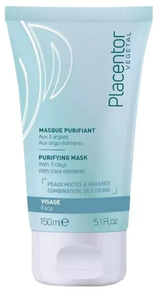 Placentor Végétal Masque Purifiant à l'Argile Verte Peaux Mixtes / Grasses Tube 150 ml