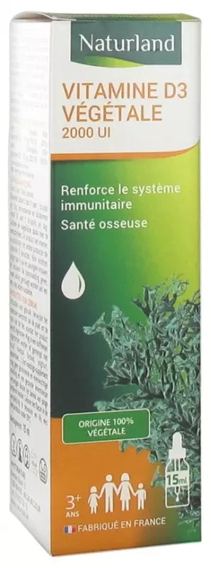 Naturland Vitamine D3 Végétale Flacon Gouttes 15 ml