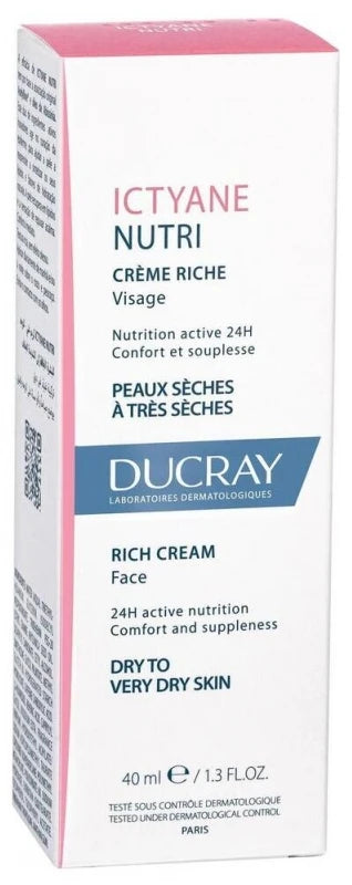 Ducray Ictyane Nutri - Crème Jour Riche Nutritive Visage 40 ml