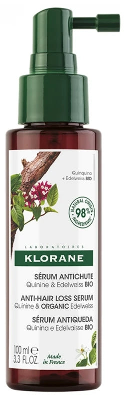 Klorane Quinine Sérum Traitant Fortifiant à la Quinine & Edelweiss Bio Chute de Cheveux Fatigués 100 ml