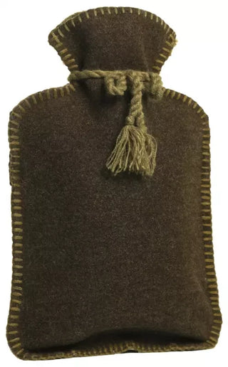 Calindoo Bouillotte Classique 2 L et sa Housse Flanelle Vert Bouteille