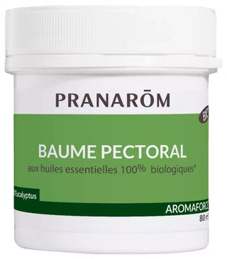 Pranarôm Aromaforce Baume Pectoral Bio (Eco) Aux Huiles Essentielles Biologiques Effet Chauffant 80 ml