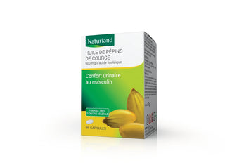 Naturland Huile de pépins de Courge, Confort urinaire masculin 90 Capsules