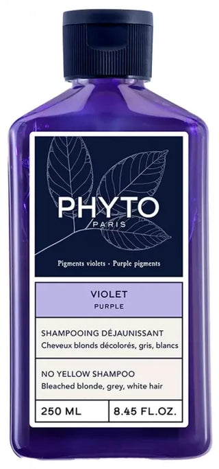 Phyto Shampooing Violet Déjaunissant - Cheveux Blonds Décolorés Gris Blancs - Flacon 250 ml