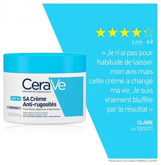 Cerave sa Anti-Rugosités Crème Pour Les Peaux Sèches et Rugueuses 340 ml