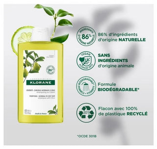 Klorane Cédrat - Shampooing Légèreté Cheveux Mixtes à Gras 400 ml