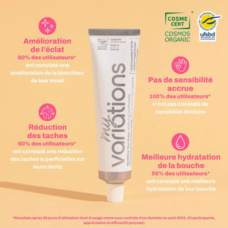 MyVariations Dentifrice Actifs Blancheur – Soin Eclat & Hygiène Dentaire 75 ml