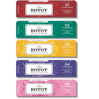 Botot Pâte Dentifrice aux Essences Naturelles Gamme complète 5 parfums (75 ml)