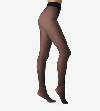 Dim collant thermo effet transparent pois noir