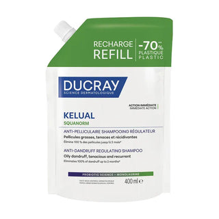 Ducray Kelual Squanorm Anti‑pelliculaire Shampooing Régulateur Éco‑Recharge – 400 ml
