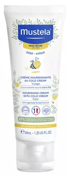 Mustela Crème Nourrissante à la Cire d'Abeille Bio Peau Sèche 40 ml