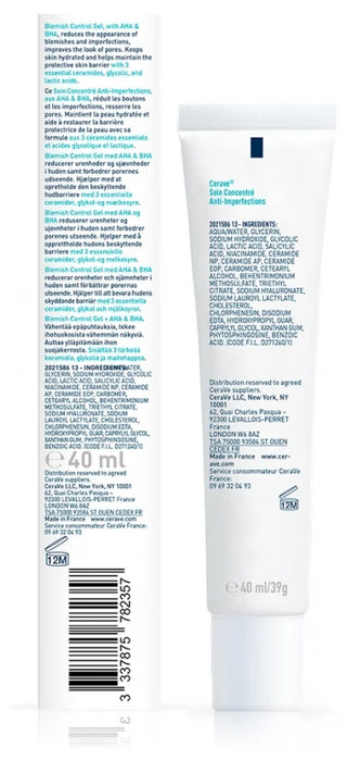 Cerave Acné Soin Concentré Anti-Imperfections 40 ml Enrichi Aux Aha Bha et Aux 3 Céramides Essentiels Pour Peaux à Imperfections et à Tendance Que