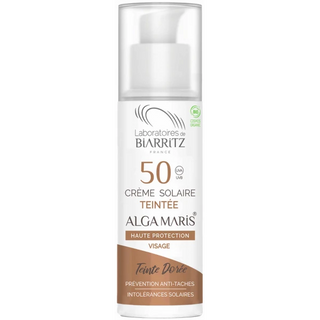 Laboratoires de Biarritz Alga Maris Crème Solaire Visage Teinte Doré SPF50 Bio 50 ml Laboratoire Biarritz