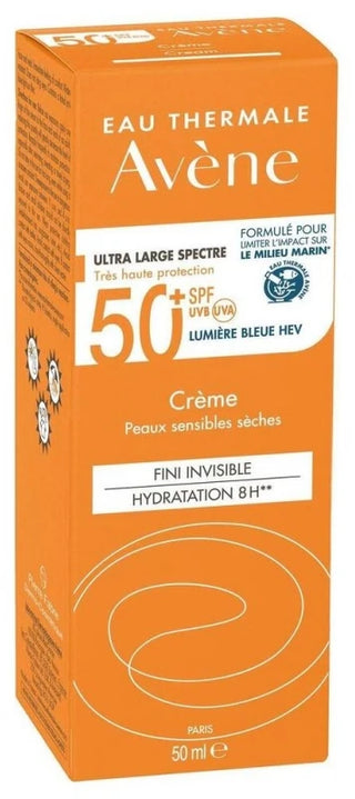 Avène Eau Thermale - Solaire - Crème 50+ Uvb Uva Lumière Bleue Hev Peaux Sensibles Sèches 50 ml