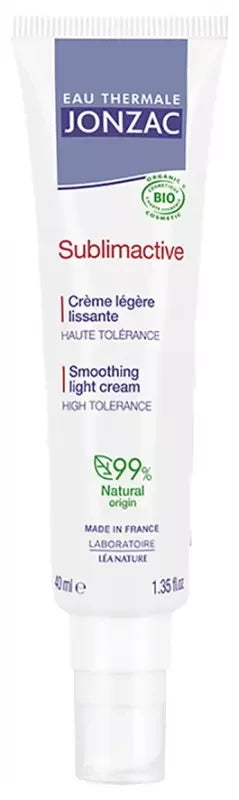 Eau Thermale Jonzac Sublimactive Crème Légère Lissante Peaux Normales à Mixtes Bio 40 ml