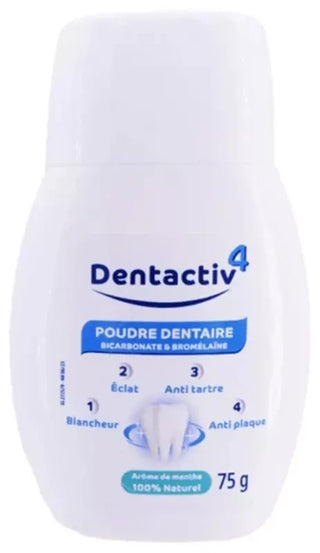 Gilbert Dentactiv4 Poudre Dentaire Blancheur Bicarbonate 75 g
