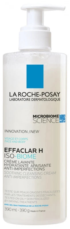 La Roche-Posay Effaclar H Iso-Biome Crème Lavante Hydratante Apaisante Anti-Imperfections 390 ml