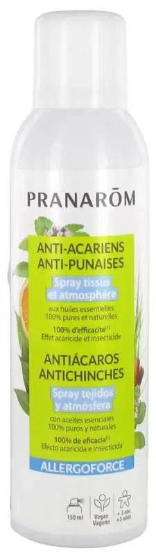 Pranarôm Allergoforce Spray Anti-Acariens Anti-Punaises et Anti-Tiques Effet Désinfectant Acaricide en 8H 150 ml