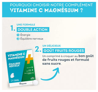 Vitavea Vitamine C + Magnesium 24 comprimés à croquer