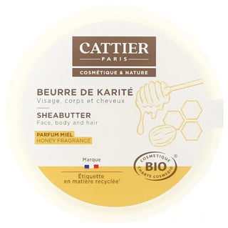 Cattier Beurre de Karité Parfum Miel Visage Corps Cheveux Bio 100 g