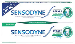 Sensodyne Dentifrice Répare et Protège Menthe Fraîche Lot 2 x 75 ml