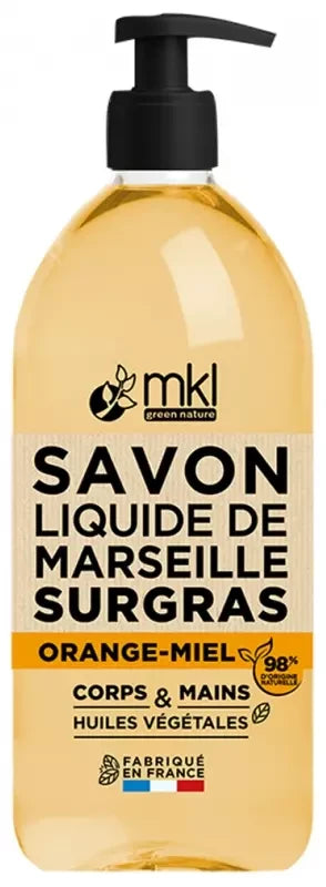 Mkl Green Nature Savon Liquide de Marseille "orange & Miel" 1 Litre