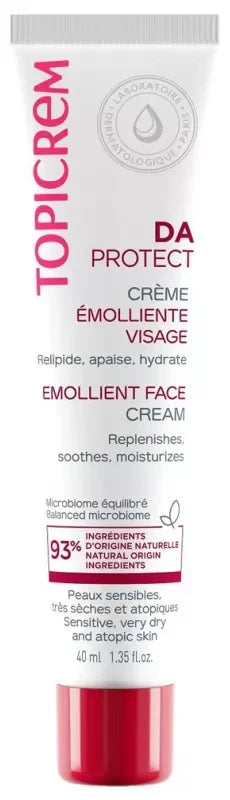 Topicrem DA - Peaux atopiques Protect Crème Émolliente Visage 40 ml