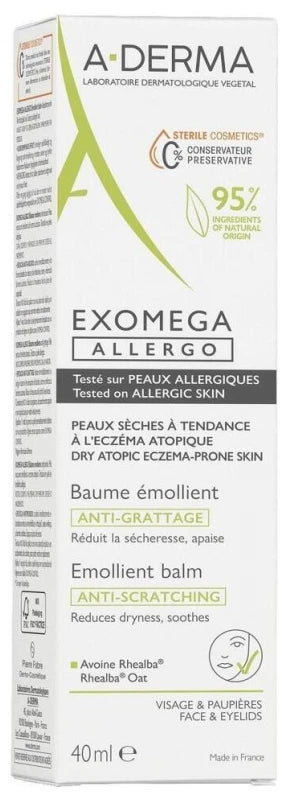 A-Derma Exomega — Allergo - Baume Émollient Cosmétique Stérile 40 ml