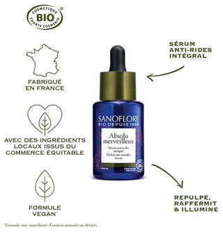 Sanoflore Absolu Merveilleux Sérum Anti-Rides Intégral Certifié Bio 30 ml
