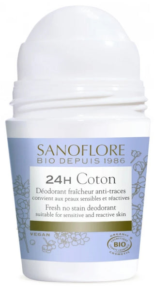 Sanoflore Déodorants Lot*2 Déodorant 24H Coton Efficacité 24H Certifié Bio 50Mlx2