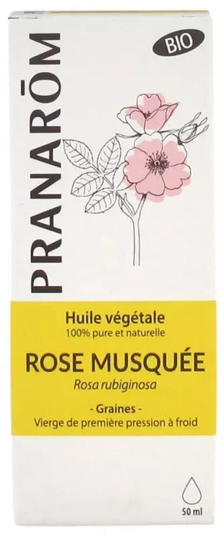 Pranarôm Huile Végétale de Rose Musquée Bio Huile Précieuse Riche en Omégas 3 50 ml