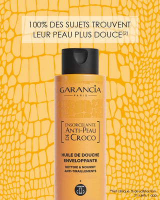 Garancia Ensorcelante Anti-Peau de Croco Huile de Douche Enveloppante Visage &amp; Corps 400ml – Nutrition intense des peaux sèches et sensibles