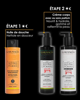 Garancia Ensorcelante Anti-Peau de Croco Huile de Douche Enveloppante Visage &amp; Corps 400ml – Nutrition intense des peaux sèches et sensibles