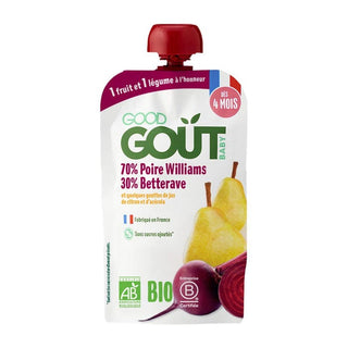 Good Goût  Gourde Poire Betterave Bio - Dès 4 mois, 120g