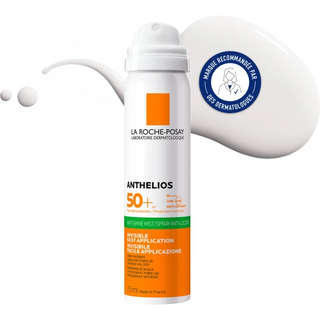  Brume solaire visage La Roche-Posay Anthelios Invisible SPF50+ 75 ml, fini matifiant anti-brillance, à vaporiser sur le maquillage Paraplus parapharmacie