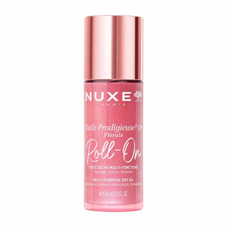 Nuxe Prodigieux Floral Or Roll-On Huile Sèche Multi-Fonctions 60 ml – Huile pailletée éclat visage corps cheveux