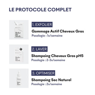 MakeMyMask – Tricho-Détox  Shampoing Cheveux Gras pH5 180mL