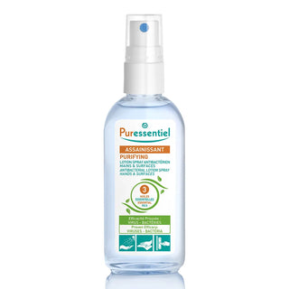 Puressentiel Lotion Spray Antibactériens Mains & Surfaces 80ml – Assainissant sans rinçage aux huiles essentielles