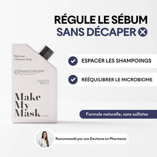 MakeMyMask – Tricho-Détox  Shampoing Cheveux Gras pH5 180mL